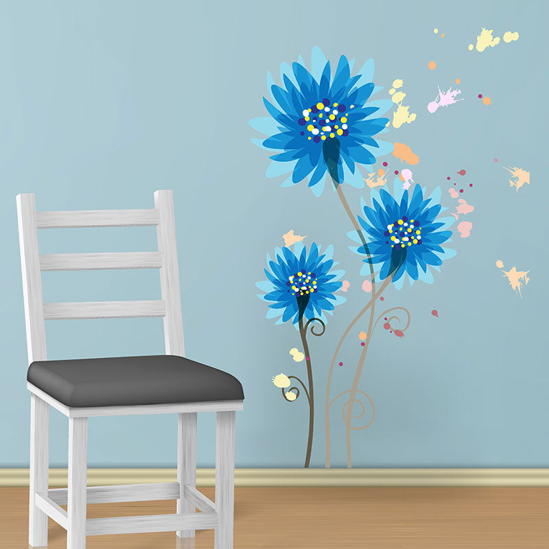 Abstract Flowers Wall Sticker Default Title