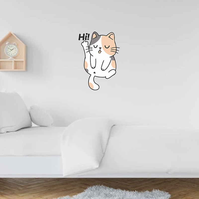 Hi Cat Wall Sticker Default Title