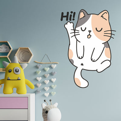 Hi Cat Wall Sticker Default Title