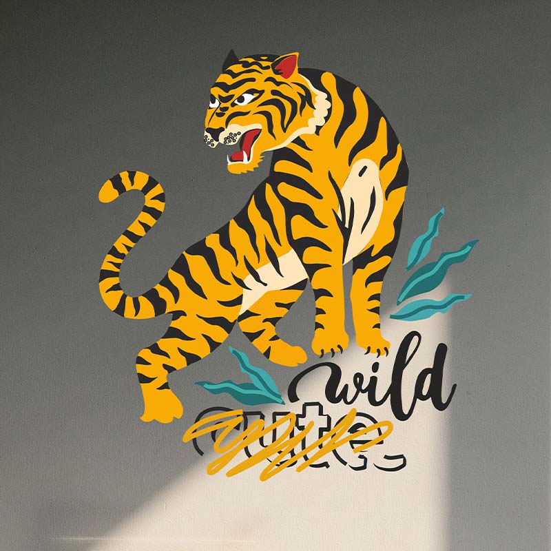Wild Cute Tiger Wall Sticker Default Title
