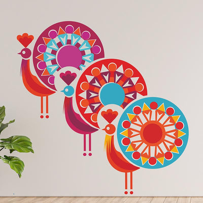 Rangoli Peacock Wall Sticker Default Title