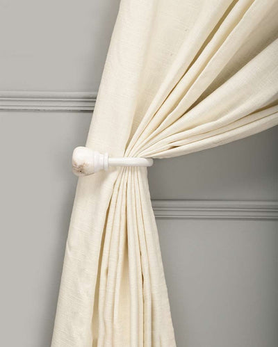 Elegant Design White Shade Curtain Holdbacks | Set of 2 | 6 x 5 inches