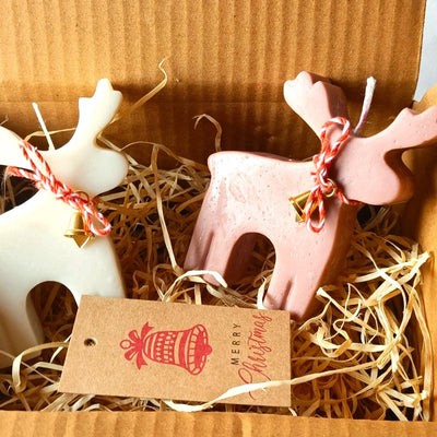 Reindeer Fragrances Candles | Set of 2 | 8.9 x 10.2 cm / 3.5 x 4 inches