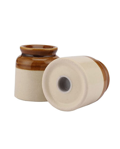 Classy Ceramic Handcrafted Salt & Pepper Jar | Set Of 2 | 2 x 3 inches