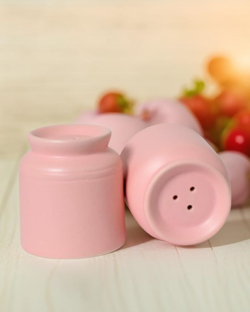 Ceramic Handcrafted Salt & Pepper Jar | Set Of 2 | 2 x 3 inches