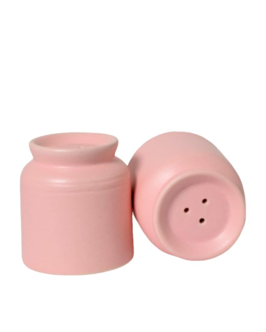 Ceramic Handcrafted Salt & Pepper Jar | Set Of 2 | 2 x 3 inches