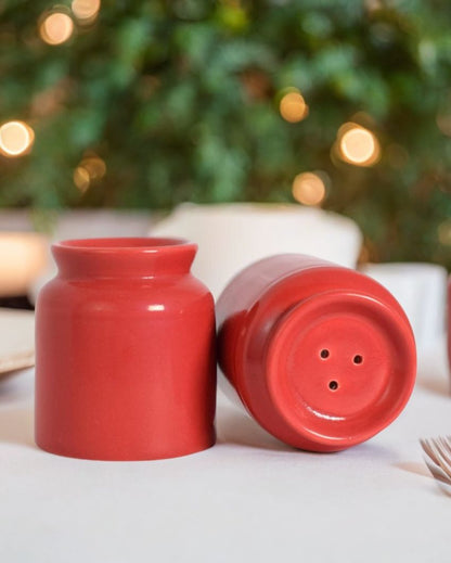 Ceramic Handcrafted Salt & Pepper Jar | Set Of 2 | 2 x 3 inches