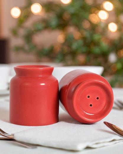 Ceramic Handcrafted Salt & Pepper Jar | Set Of 2 | 2 x 3 inches