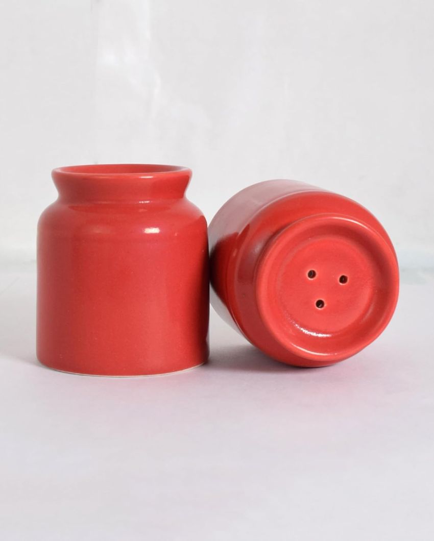 Ceramic Handcrafted Salt & Pepper Jar | Set Of 2 | 2 x 3 inches