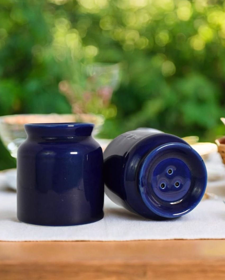 Ceramic Handcrafted Salt & Pepper Jar | Set Of 2 | 2 x 3 inches