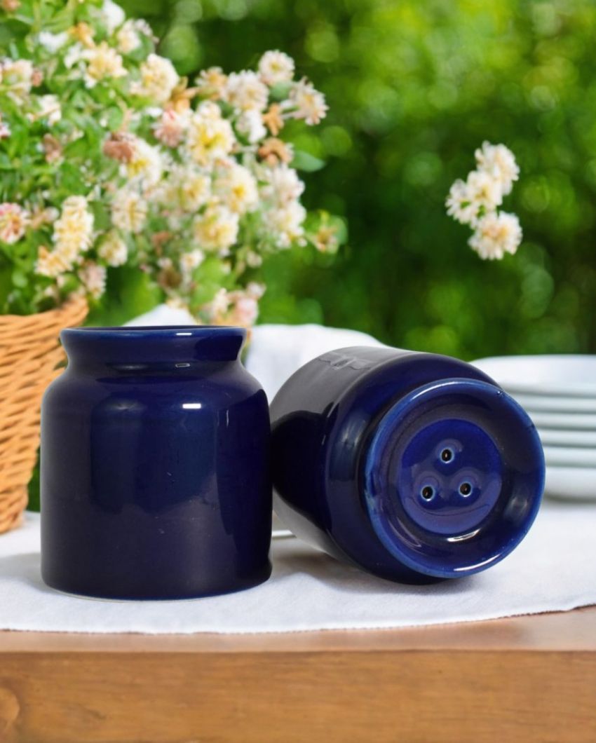 Ceramic Handcrafted Salt & Pepper Jar | Set Of 2 | 2 x 3 inches