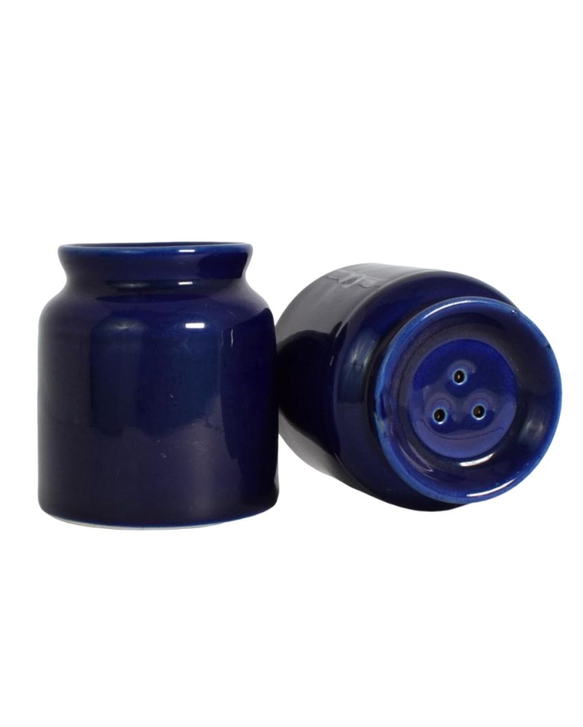 Ceramic Handcrafted Salt & Pepper Jar | Set Of 2 | 2 x 3 inches