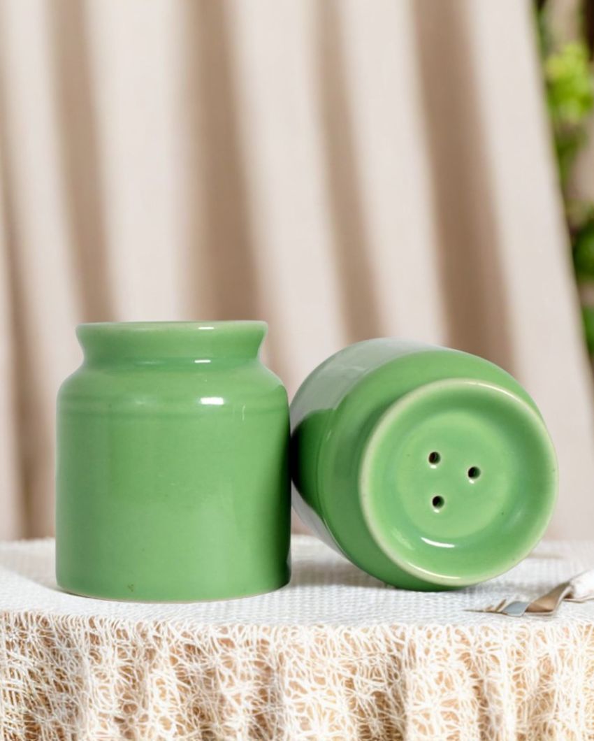 Ceramic Handcrafted Salt & Pepper Jar | Set Of 2 | 2 x 3 inches