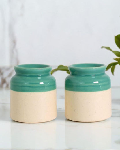 Classy Ceramic Handcrafted Salt & Pepper Jar | Set Of 2 | 2 x 3 inches