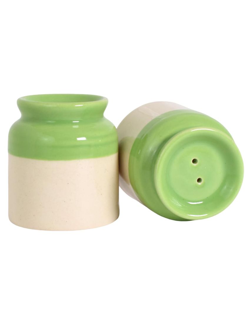 Classy Ceramic Handcrafted Salt & Pepper Jar | Set Of 2 | 2 x 3 inches