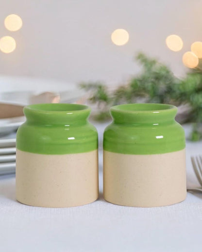 Classy Ceramic Handcrafted Salt & Pepper Jar | Set Of 2 | 2 x 3 inches