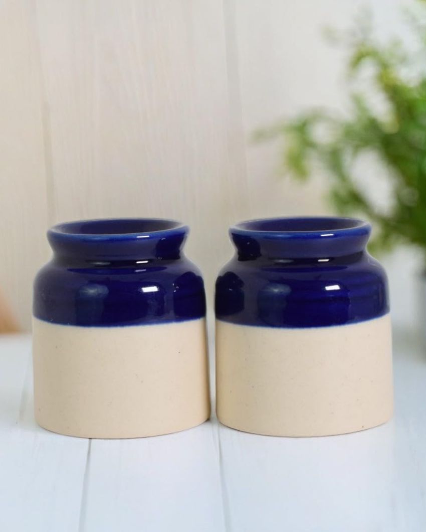 Classy Ceramic Handcrafted Salt & Pepper Jar | Set Of 2 | 2 x 3 inches