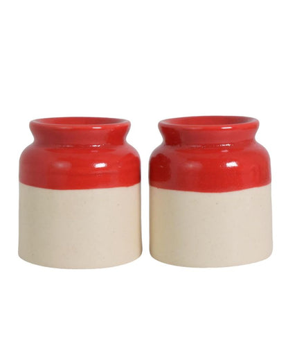 Classy Ceramic Handcrafted Salt & Pepper Jar | Set Of 2 | 2 x 3 inches