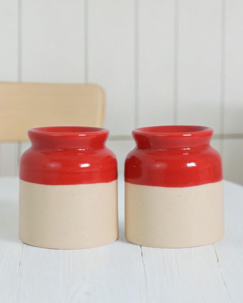 Classy Ceramic Handcrafted Salt & Pepper Jar | Set Of 2 | 2 x 3 inches