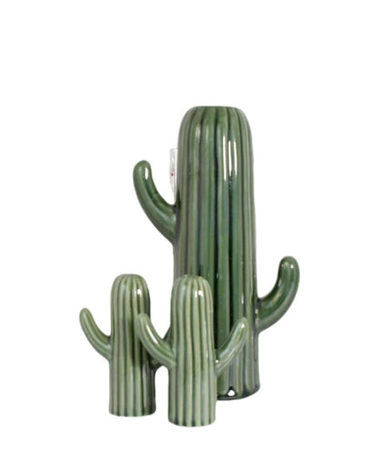 Cactus Ceramic Handcrafted 2 Salt & Pepper Shakers With Flower Vase