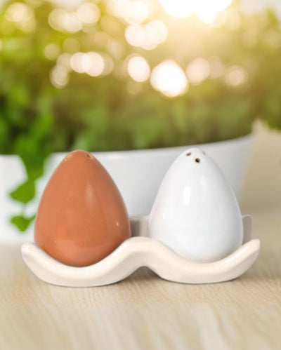 Egg Design Ceramic Handcrafted Salt & Pepper Shakers | Set Of 2