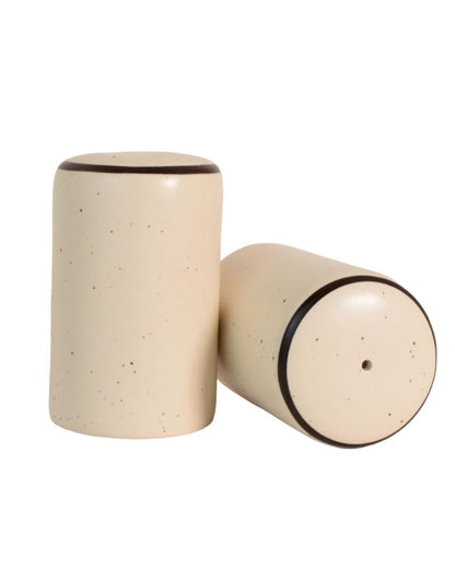 Cream Ceramic Handcrafted Salt & Pepper Shakers | Set Of 2