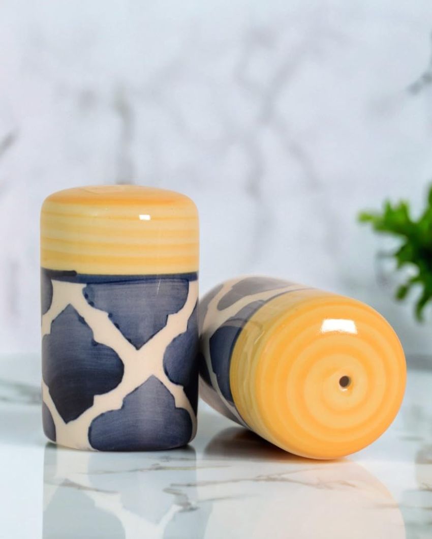 Tiles Design Ceramic Handcrafted Salt & Pepper Shakers | Set Of 2