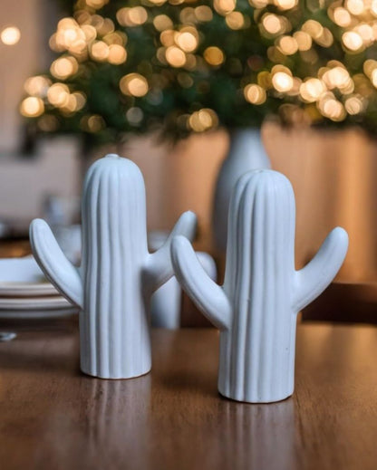 Cactus Ceramic Handcrafted Salt & Peppers Shakers | Set Of 2