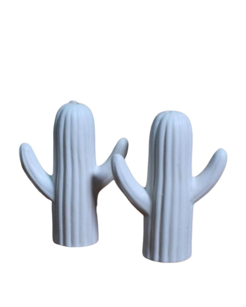 Cactus Ceramic Handcrafted Salt & Peppers Shakers | Set Of 2