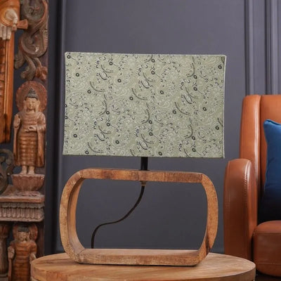 Rectangular Lamp With Pastel Green Shade