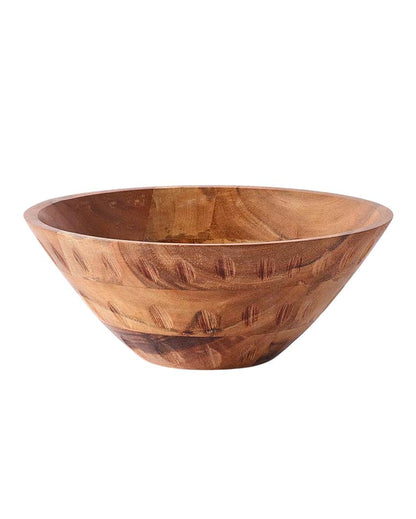 Beautiful Brown Shade Acacia Wood Serving Bowl | 10 x 5 inches