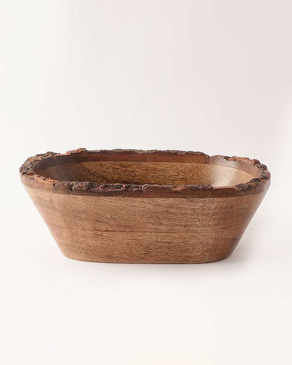 Elegant Brown Shade Acacia Wood Dough Bowl | 8 x 4 x 2 inches