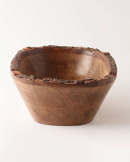 Elegant Brown Shade Acacia Wood Dough Bowl | 8 x 4 x 2 inches