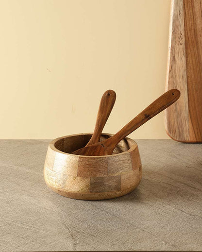 Natural Brown Shade Acacia Wood Bowl | 8 x 4 x 2 inches