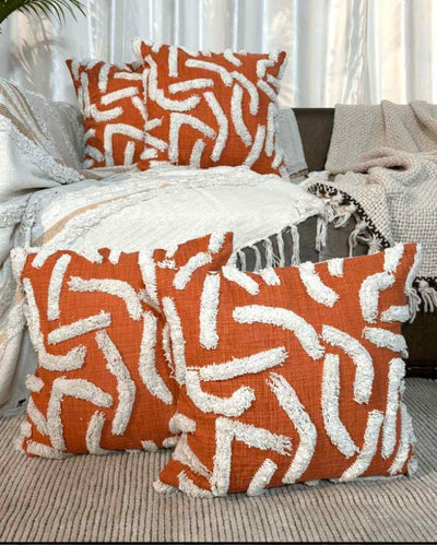 Wavey Rustic Waves Tufted Cushion Cover | 18 x 18 inches