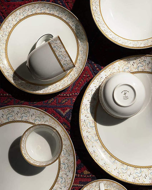 Rainbow Gold Porcelain Dinner Set | Set of 33 pcs