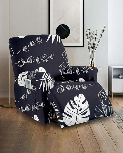 Wild Leaves Printed Form Fitted Polyester Recliner Sofa Chair Cover | 33 x 34 x 67 inches