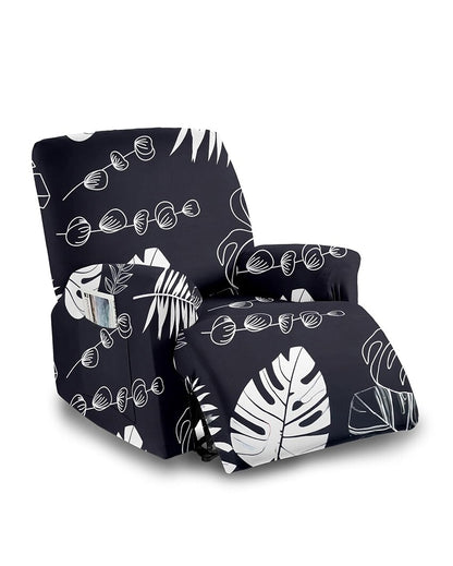 Wild Leaves Printed Form Fitted Polyester Recliner Sofa Chair Cover | 33 x 34 x 67 inches