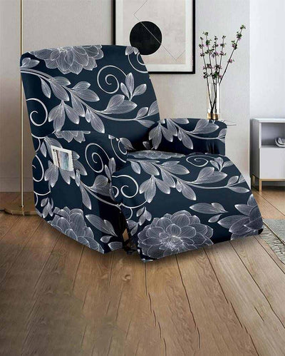 Aesthetic Leaves Printed Form Fitted Polyester Recliner Sofa Chair Cover | 33 x 34 x 67 inches