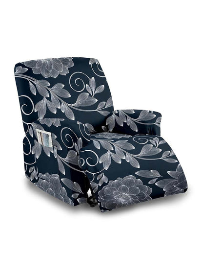 Aesthetic Leaves Printed Form Fitted Polyester Recliner Sofa Chair Cover | 33 x 34 x 67 inches