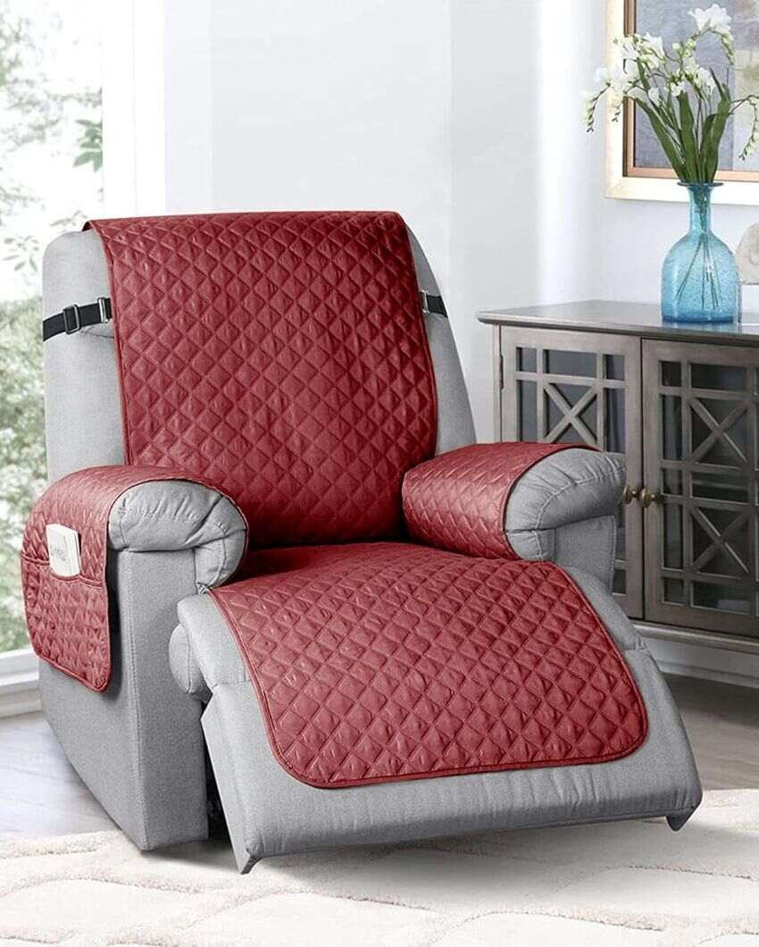 Super Stretch Printed Form Fitted Polyester Recliner Chair Cover | 82 x 91 inches