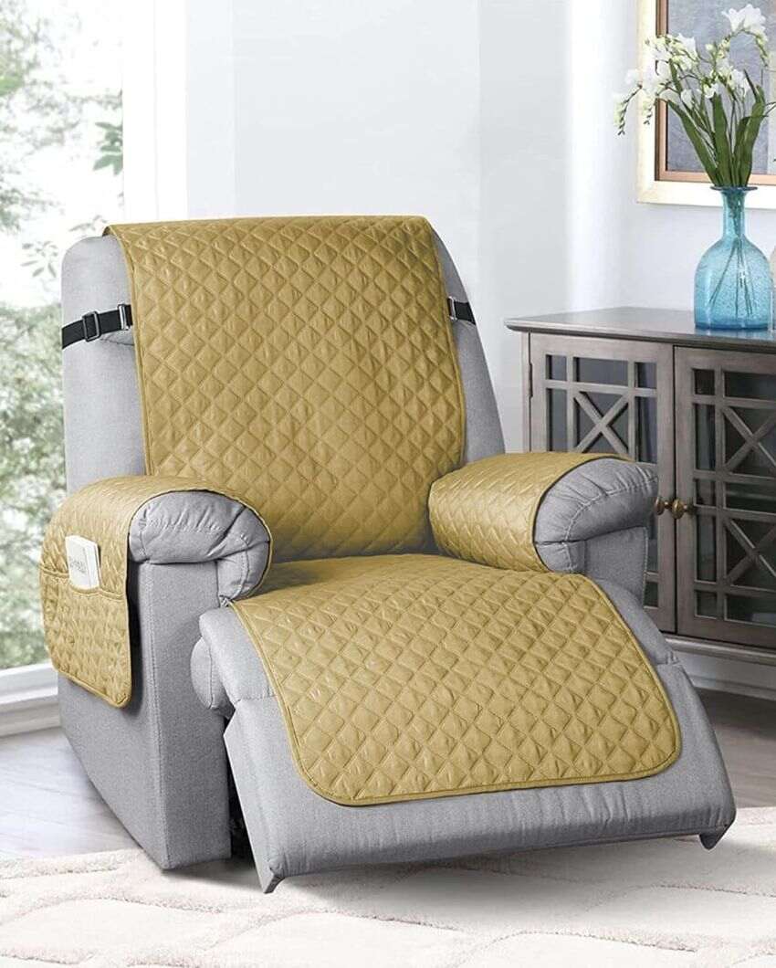 Super Stretch Printed Form Fitted Polyester Recliner Chair Cover | 82 x 91 inches