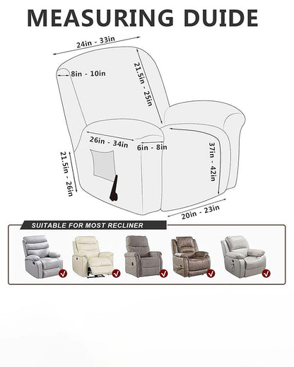 Super Stretch Printed Form Fitted Polyester Recliner Chair Cover | 82 x 91 inches