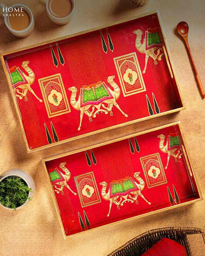 Cultured Rajwada Serving Mdf Wooden Trays | Set Of 2