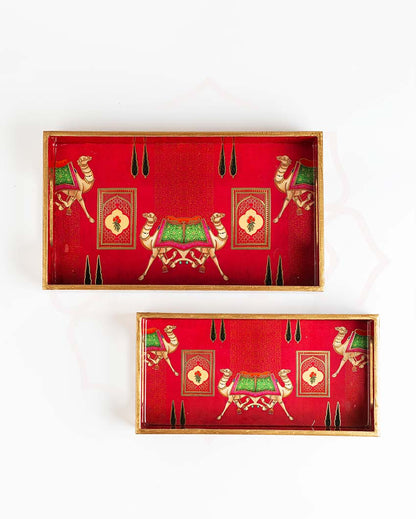 Timeless Rajwada Serving Mdf Wooden Trays | Set Of 2