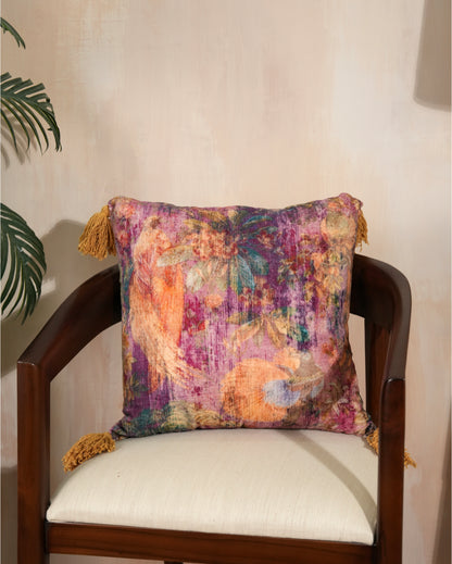 Regal Bloom Velvet Cushion Cover