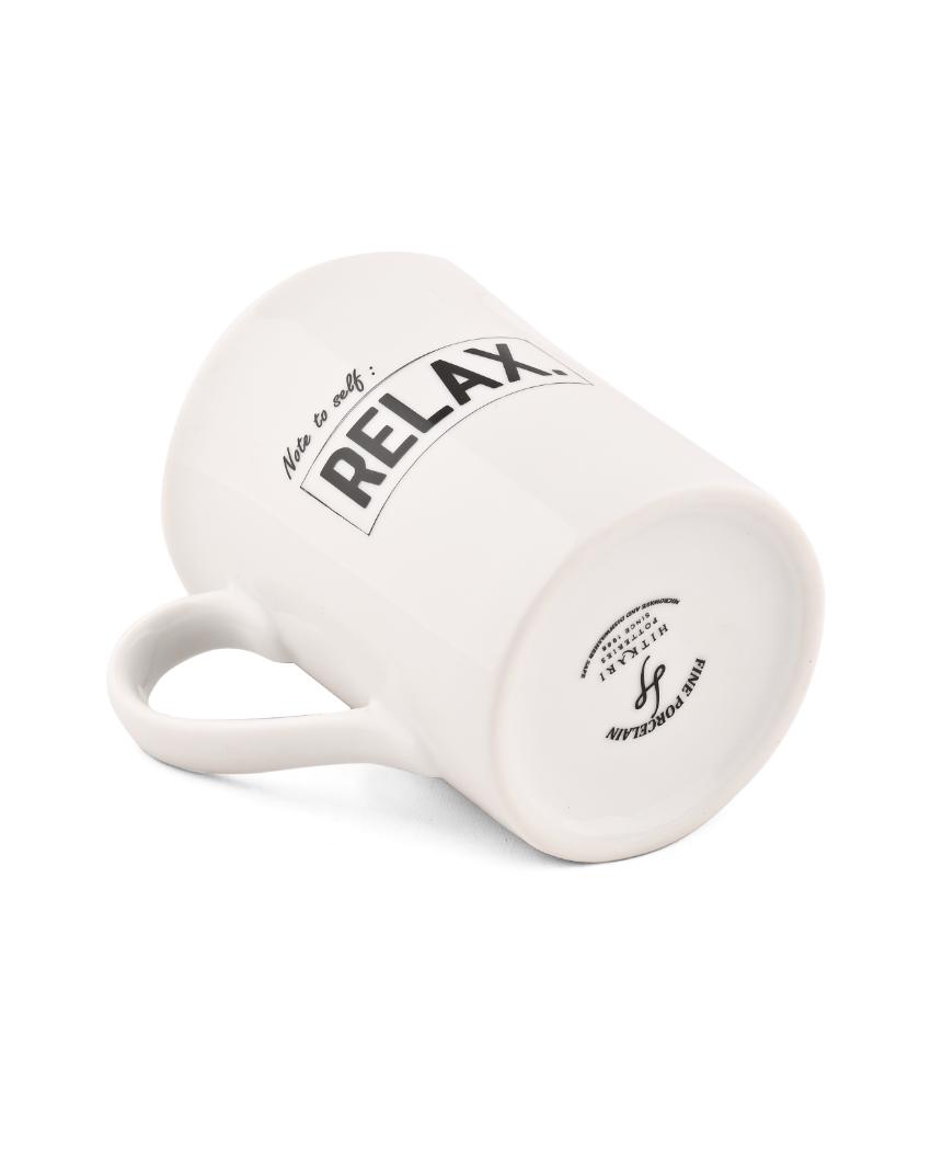 Relax Porcelain Coffee Mugs | Set Of 2