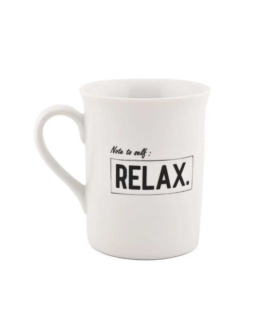 Relax Porcelain Coffee Mugs | Set Of 2