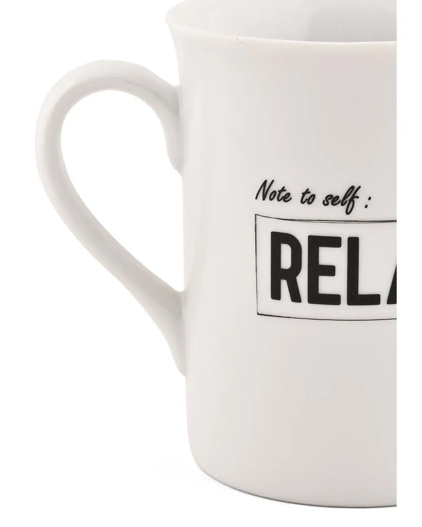 Relax Porcelain Coffee Mugs | Set Of 2