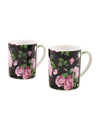 Rose Garden Porcelain Coffee Mugs | Set Of 2